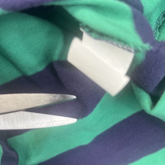 Duck Head M Green Blue Striped Pocket T Vintage 90s Single Stitch - Picture 5 of 9